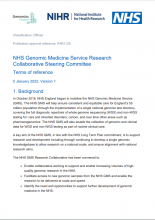 NHS Genomic Medicine Service Research Collaborative Steering Committee: Terms of reference